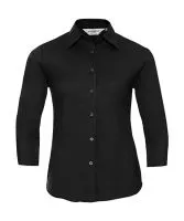 Tailored Blouse with 3/4 Sleeves Black