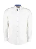 Tailored Fit Premium Contrast Oxford Shirt White/Mid Blue