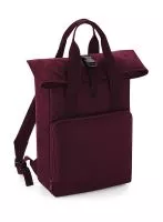 Twin Handle Roll-Top Backpack Burgundy