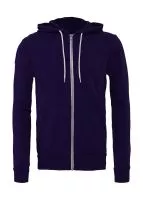 Unisex Poly-Cotton Full Zip Hoodie Team Purple