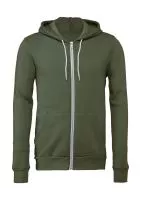Unisex Poly-Cotton Full Zip Hoodie Military Green