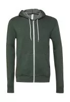 Unisex Poly-Cotton Full Zip Hoodie Heather Forest