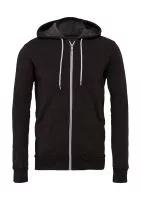 Unisex Poly-Cotton Full Zip Hoodie Szürke