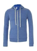 Unisex Triblend Full Zip Hoodie Blue Triblend