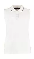 Women`s Classic Fit Sleeveless Polo White/Navy