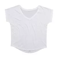 Women`s Loose Fit V Neck T Fehér