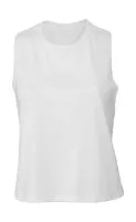 Women`s Racerback Cropped Tank Solid White Blend