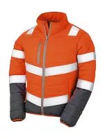 Women`s Soft Padded Safety Jacket Fluo Orange/Grey