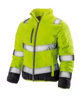 Women`s Soft Padded Safety Jacket Fluo Yellow/Grey