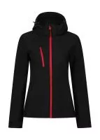 Women`s Venturer 3-Layer Hooded Softshell Jacket Black/Red