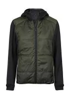 Womens Hybrid-Stretch Hooded Jacket Deep Green/Black