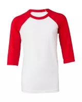 Youth 3/4 Sleeve Baseball Tee White/Red