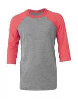 Youth 3/4 Sleeve Baseball Tee Grey/Red Triblend