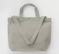 Zipped Canvas Shopper Neutral Grey