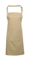 ‘COLOURS’ BIB APRON WITH POCKET Khaki