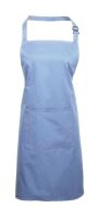 ‘COLOURS’ BIB APRON WITH POCKET Mid Blue