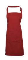 ‘COLOURS’ BIB APRON WITH POCKET Red