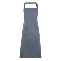 ‘COLOURS’ BIB APRON WITH POCKET Steel