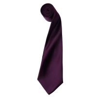 'COLOURS COLLECTION' SATIN TIE Aubergine