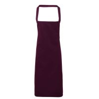 100% COTTON BIB APRON Aubergine