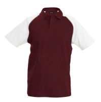 BASEBALL - SHORT-SLEEVED POLO SHIRT Bordeaux/White