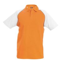 BASEBALL - SHORT-SLEEVED POLO SHIRT Orange/White