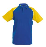 BASEBALL - SHORT-SLEEVED POLO SHIRT Royal Blue/Yellow