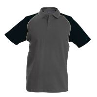 BASEBALL - SHORT-SLEEVED POLO SHIRT Slate Grey/Black