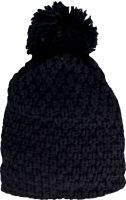 BOBBLE BEANIE IN THICK KNIT Black/Black