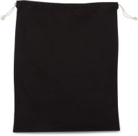 COTTON BAG WITH DRAWCORD CLOSURE - LARGE SIZE Black