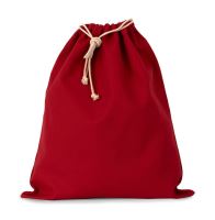 COTTON BAG WITH DRAWCORD CLOSURE - LARGE SIZE Cherry Red