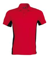 FLAG - SHORT-SLEEVED TWO-TONE POLO SHIRT Red/Black
