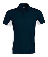 FLAG - SHORT-SLEEVED TWO-TONE POLO SHIRT Navy/Deep Pink