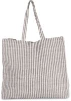 JUCO STRIPED SHOPPER BAG Steel Grey/Natural