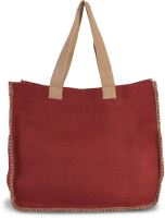 JUTE BAG WITH CONTRAST STITCHING 