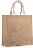 JUTE CANVAS TOTE - LARGE Natural/Gold