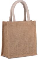 JUTE CANVAS TOTE - SMALL Natural/Gold