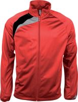 KIDS' TRACKSUIT TOP Sporty Red/Black/Storm Grey