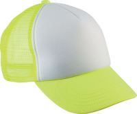 KIDS' TRUCKER MESH CAP - 5 PANELS White/Fluorescent Yellow