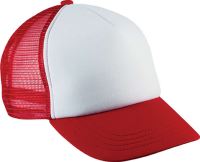 KIDS' TRUCKER MESH CAP - 5 PANELS White/Red
