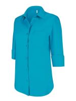 LADIES' 3/4 SLEEVED SHIRT Bright Turquoise