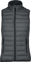 LADIES' LIGHTWEIGHT SLEEVELESS FAKE DOWN JACKET Marl Dark Grey