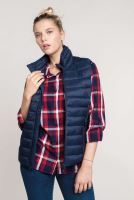 LADIES' LIGHTWEIGHT SLEEVELESS FAKE DOWN JACKET Navy