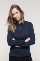 LADIES' LONG SLEEVE JERSEY POLO SHIRT Navy