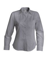 LADIES' LONG-SLEEVED OXFORD SHIRT Oxford Silver