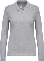 LADIES’ LONG-SLEEVED PIQUÉ POLO SHIRT Oxford Grey