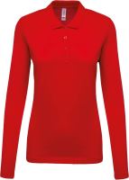 LADIES’ LONG-SLEEVED PIQUÉ POLO SHIRT Red