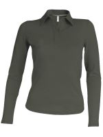 LADIES' LONG-SLEEVED POLO SHIRT Dark Khaki