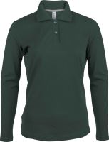 LADIES' LONG-SLEEVED POLO SHIRT Forest Green
