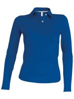 LADIES' LONG-SLEEVED POLO SHIRT Light Royal Blue